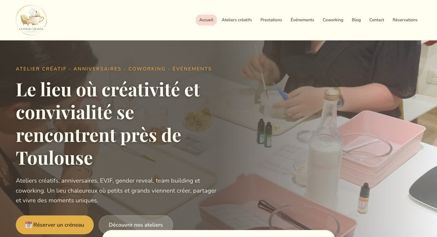 Site La Pause Créative Cocooning — ateliers créatifs à Saint-Jory près de Toulouse
